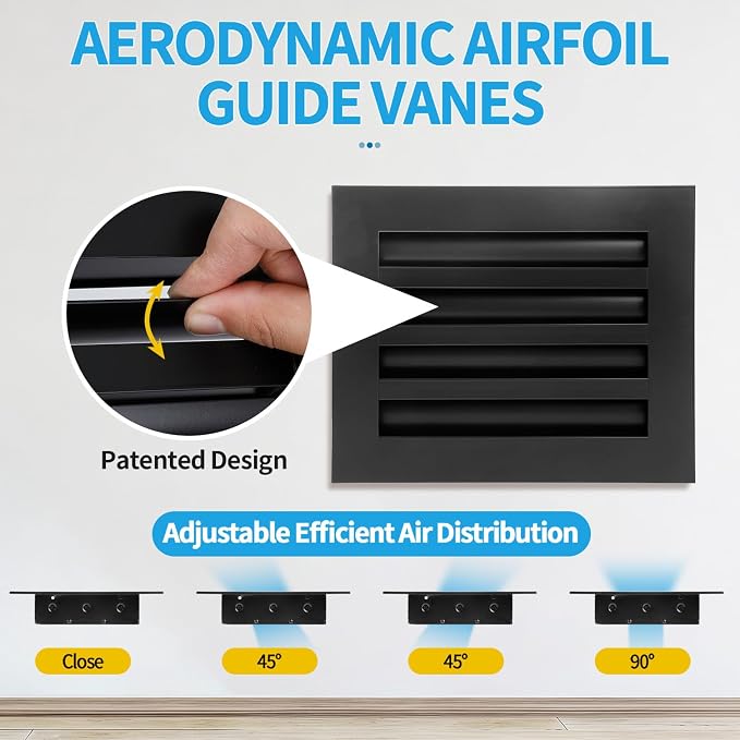 10x8 Modern AC Vent Cover, Decorative Air Vent Register Grille - Image 2
