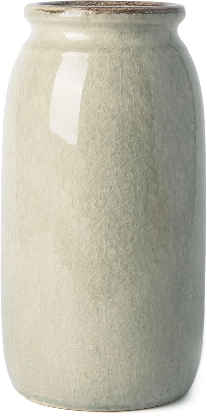 VICTOR & TERESA Rustic Large Green Vase by VICTORTERESA