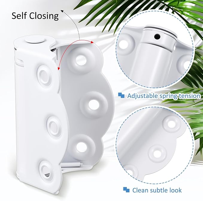 Zonon 4 Pack Self Closing Screen Door Hinge 2 3/4" Adjustable Heavy Duty Steel - Image 6