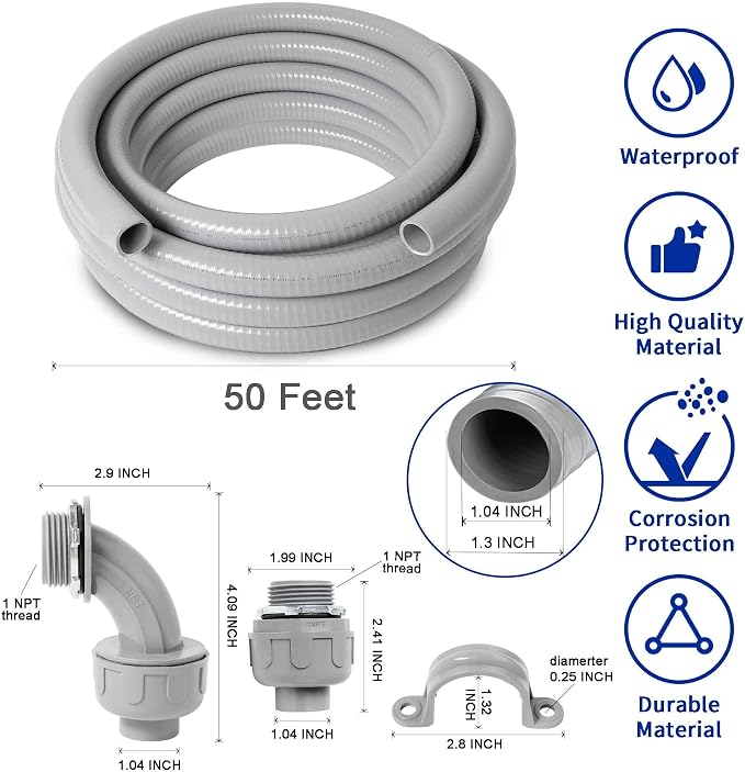 Yariwiz Flexible Electrical Conduit Liquid Tight PVC Conduit Kit - Image 2