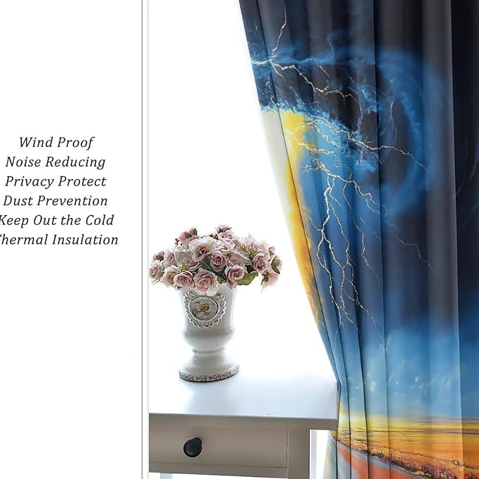 Gothic Tornado Clouds Road Blackout Curtains - Image 6