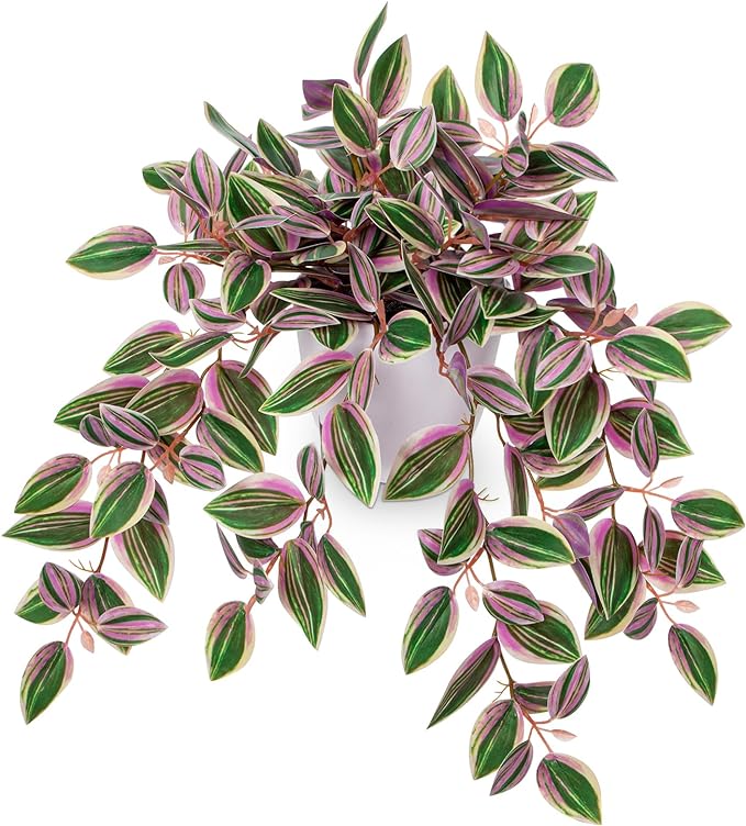 Briful Artificial Potted Plant Indoor, 17.7" Faux Trailing Plant in White by Briful