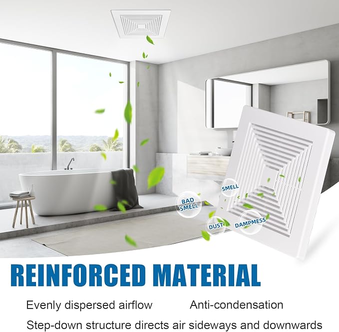 (2-Pack 12" BP90 Spring Bathroom Exhaust Fan Cover 12-1/4" x12" Vent Cover - Image 5