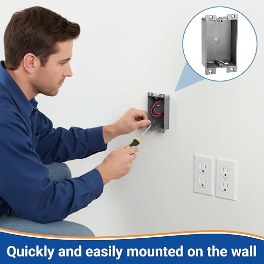 Relaxweex 16 Pack Plastic Shallow Electrical Box, 8 Cubic Inch Grey Shallow - Image 6