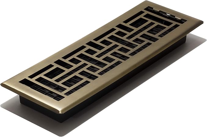 Decor Grates Oriental Floor Register, 4x14 Inches, Antique Brass Finish by DecorGrates