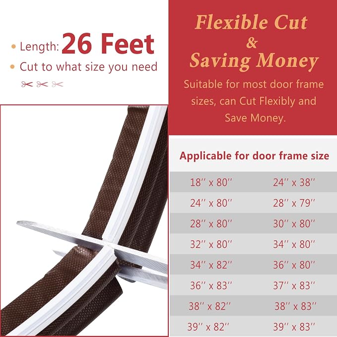26 Feet Long Reach Weather Stripping Door Seal, V-Shaped Replacement Door Seal - Image 5