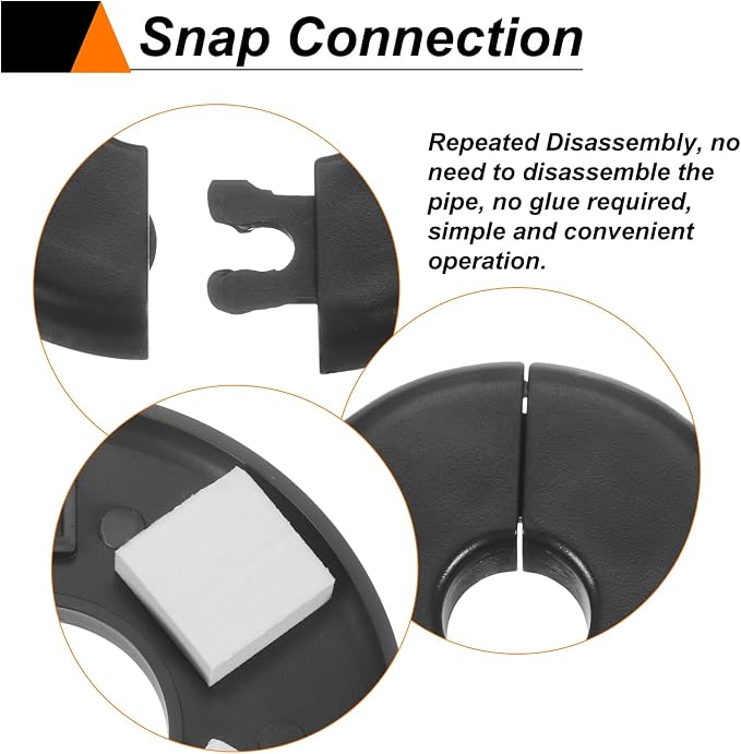 HARFINGTON 2pcs Wall Split Flange 11mm/0.4" Self-Adhesive Plumbing Cover Plates - Image 4
