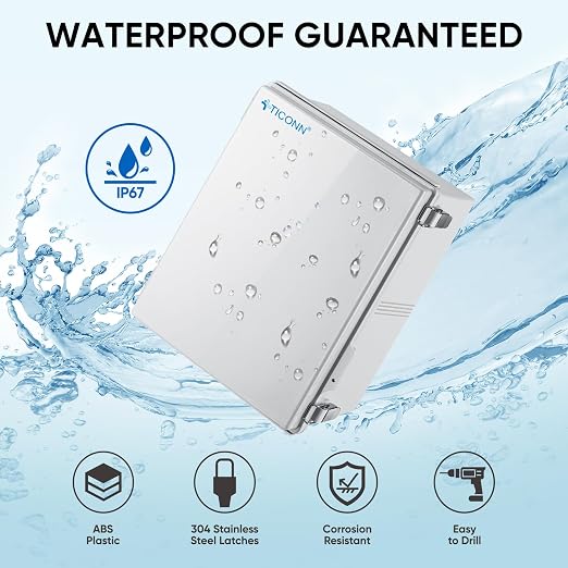 TICONN Outdoor Electrical Box Waterproof, ABS IP67 Junction Box Enclosure | - Image 2