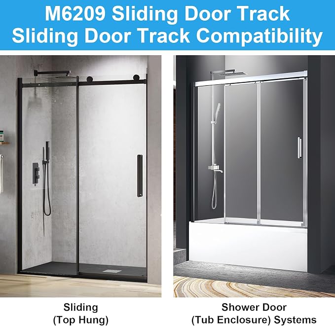 M6209 Sliding Shower Door Bottom Track, 1/2-inch Channel, Suitable - Image 2