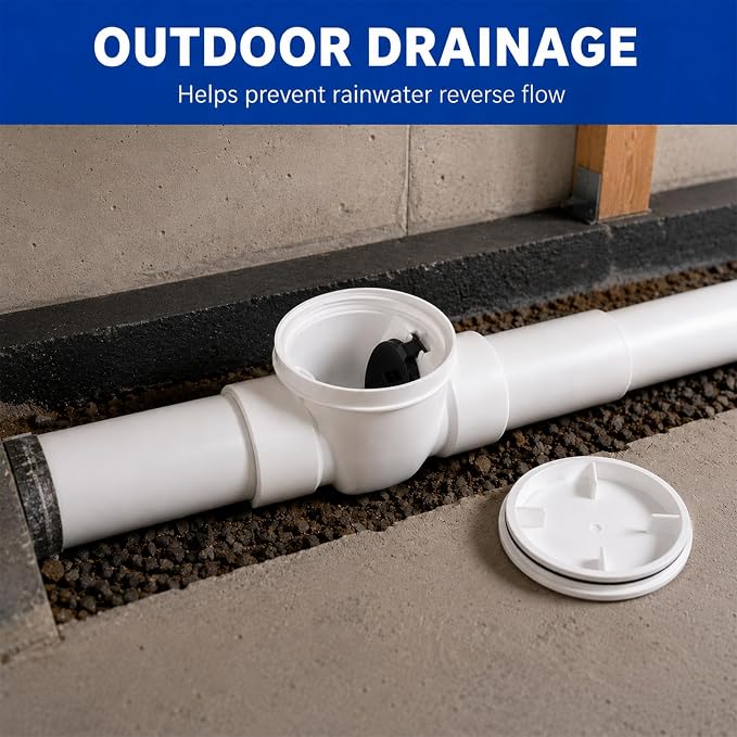3" PVC Backwater Valve Drain Backflow Preventer Valve - Image 7