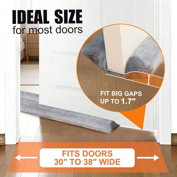 Under Door Draft Stopper 30-38" Adjustable Wind Stopper - Image 5