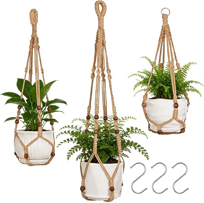 YIBOT Macrame Plant Hangers Hanging Planters by YIBOT