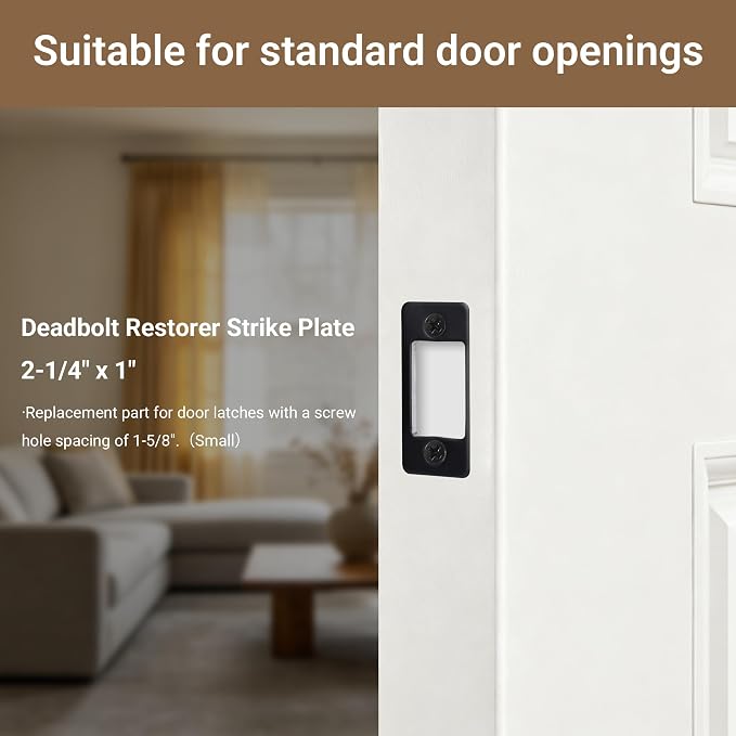Deadbolt Restorer Strike Plate 1" x 2-1/4", Narrow Side and Large Hole | to Fix - Image 3
