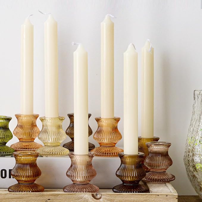 WDHODEC Glass Candlestick Holders 12PCS Taper Candle Holders - Image 9