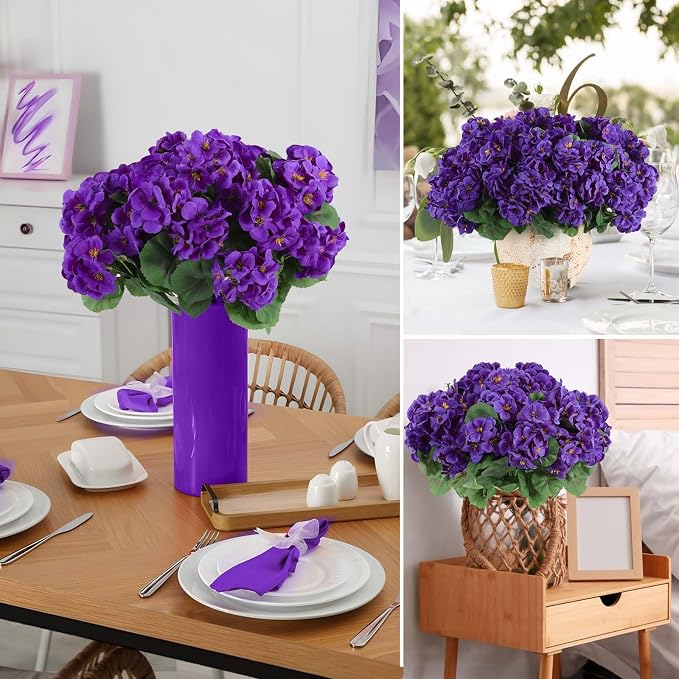 Hananona 12 Pcs Artificial Geranium Flowers - Image 6