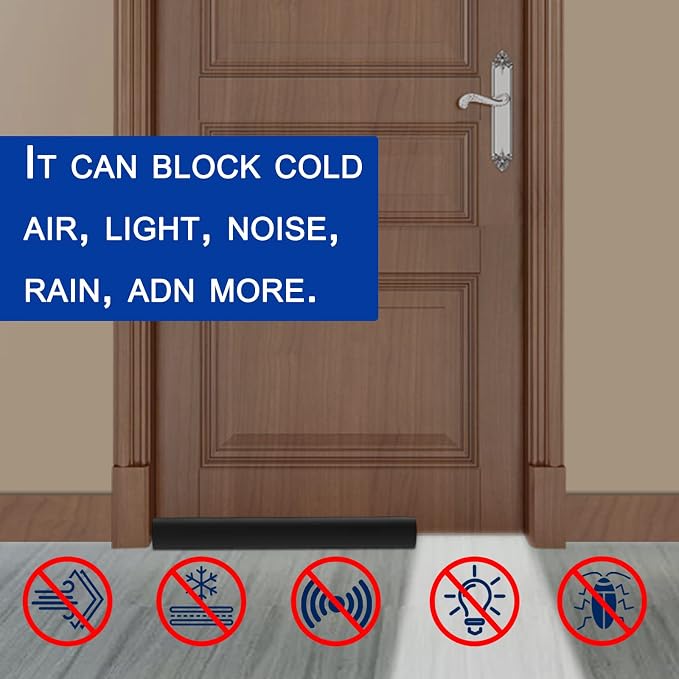 36" Adjustable Under Door Draft Stopper Blocks Air, Dust & Noise | 36-inch - Image 3