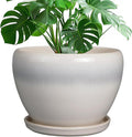 Ceramicfor 10 Inch Ceramic Planter Pot, Cream White | Large Plant Pot by Ceramicfor