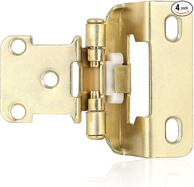Gold Cabinet Hinges, 1/2” Overlay, 4 Pack | by Vallecloud