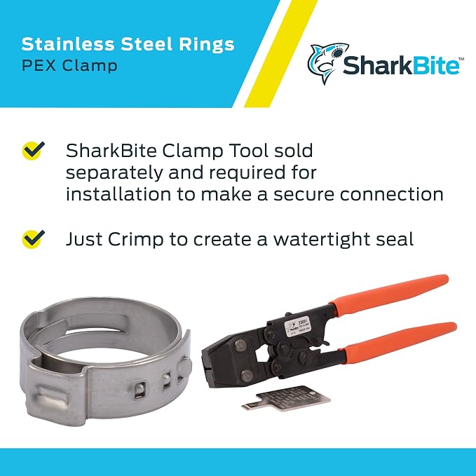 SharkBite 3/4 Inch Clamp Ring, Stainless Steel Plumbing Fitting, PEX Pipe - Image 4