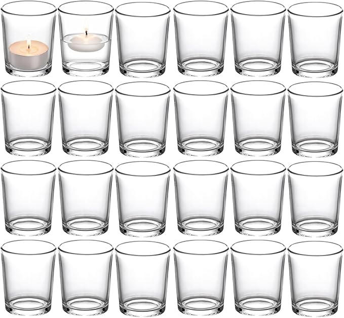 Letine 24-Pack Votive Candle Holders, Reusable Durable Candle Votives, Wedding by LETINE