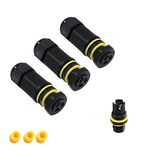 I-Shape 2-Way IP68 Waterproof Junction Box, Inline M18 Cable Connector by TynosccoJoyfulLittle