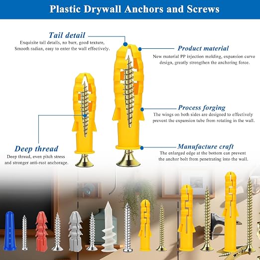 501PCS Drywall Anchors and Toggle Bolts - Image 5