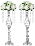Nuptio 2 Pcs Silver Wedding Centerpieces Flower Stand, 55cm Height Wedding Road by Nuptio