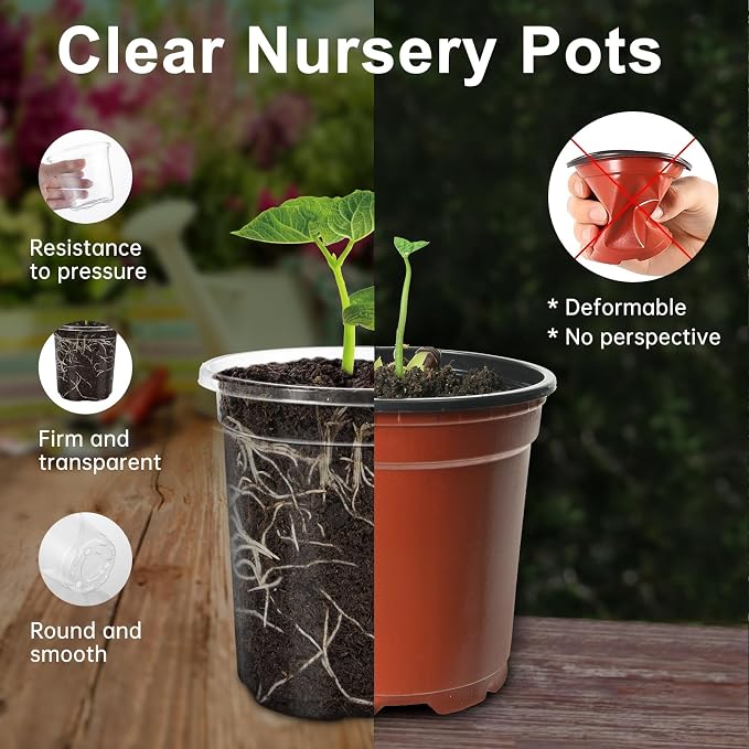 30 Pack Clear Nursery Plant Pots, 3.5 Inch - Image 3