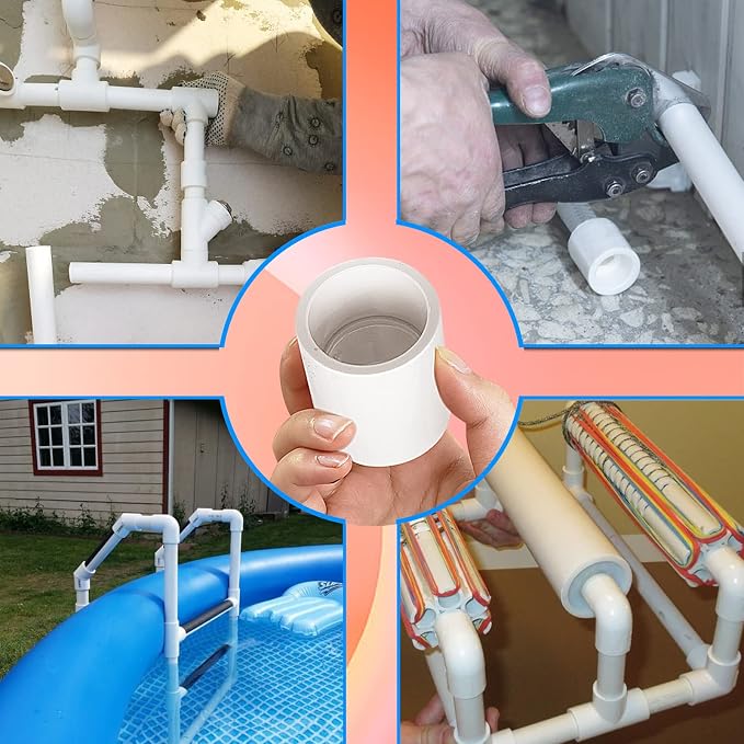 10Pcs White PVC Pipe Couplings, 3/4'' Slip Socket Fitting Adapter Connector - Image 7
