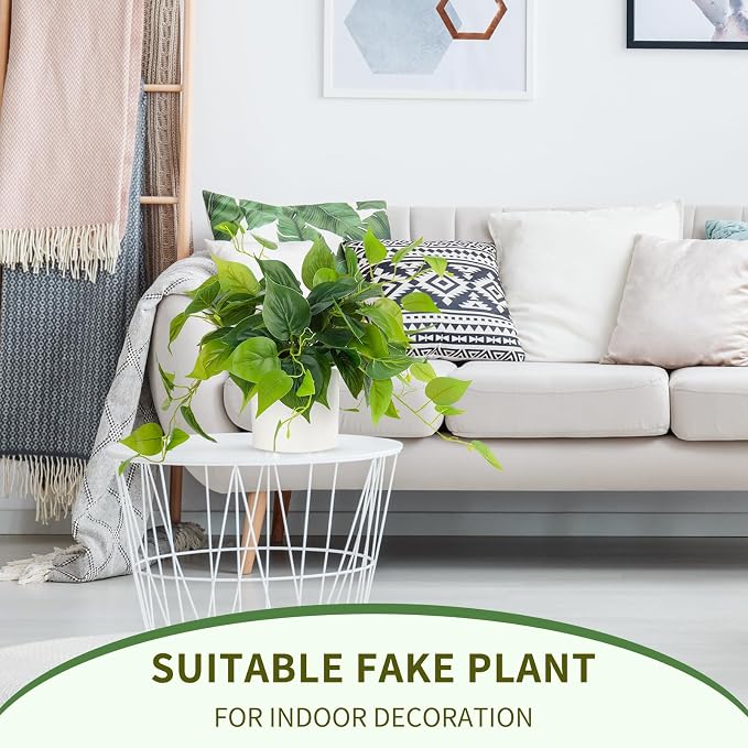 JPSOR Faux Plants Indoor, Pothos Small Fake Plants - Image 3