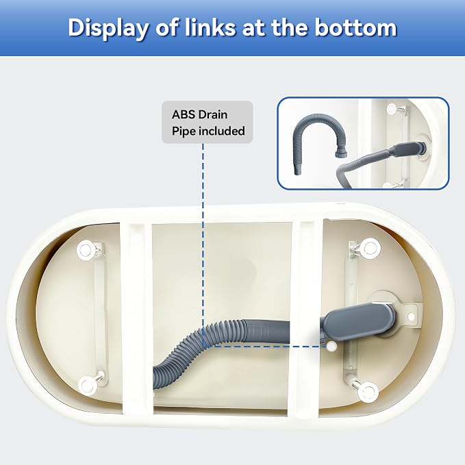 Flexible Freestanding Tub Drain Kit, Low Profile Flat P Trap - Image 4