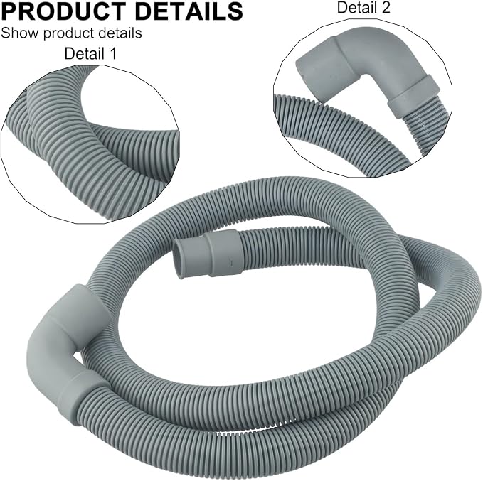 1/1.5/2M Extension Pipe Flexible Wash Machine Dishwasher Drain Outlet Hose - Image 4