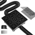 12x12in Gutter Downspout Extensions Big Kit | Catch Basin+2pcs Pipes, Low by NAACOO