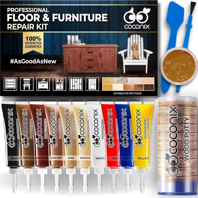 Floor & Furniture Repair Kit | Fix Scratches, and Dents on Hardwood Floors by Coconix