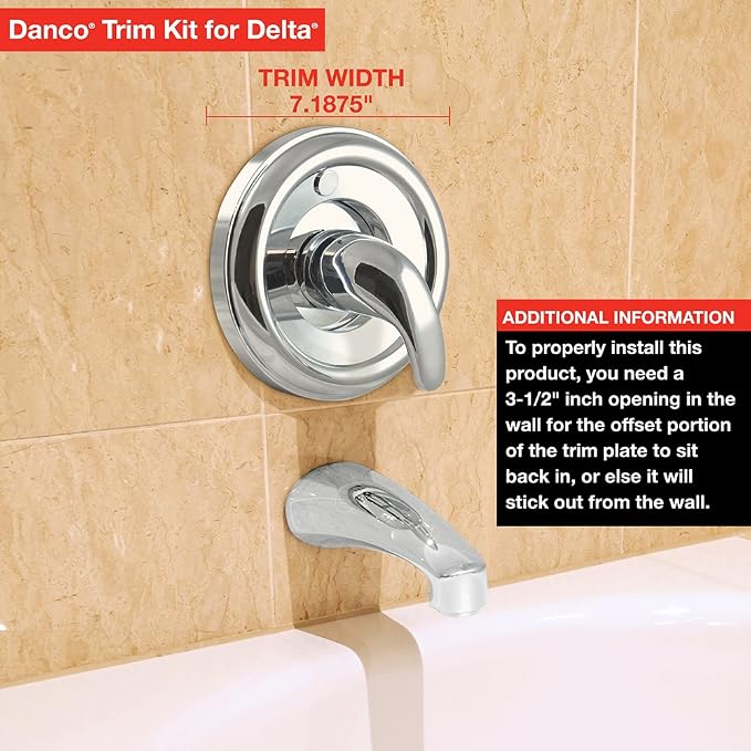 Danco 1-Handle Trim Kit for Delta Tub/Showers, Brushed Nickel - Image 4
