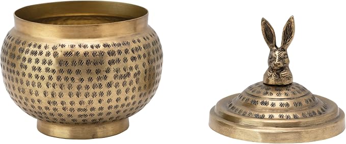 Round Hammered Metal Container - Image 4