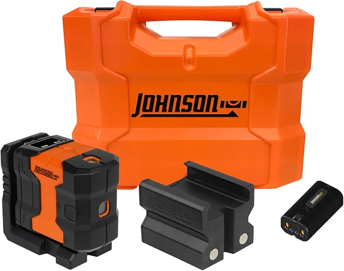 Johnson Level & Tool JDT300-GN3D Laser Level, Self-Leveling Kit 3 Dot Laser by Johnson