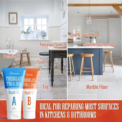 Fiberglass Tub Repair Kit, for Shower Crack & Bathtub Chip | For Porcelain - Image 6