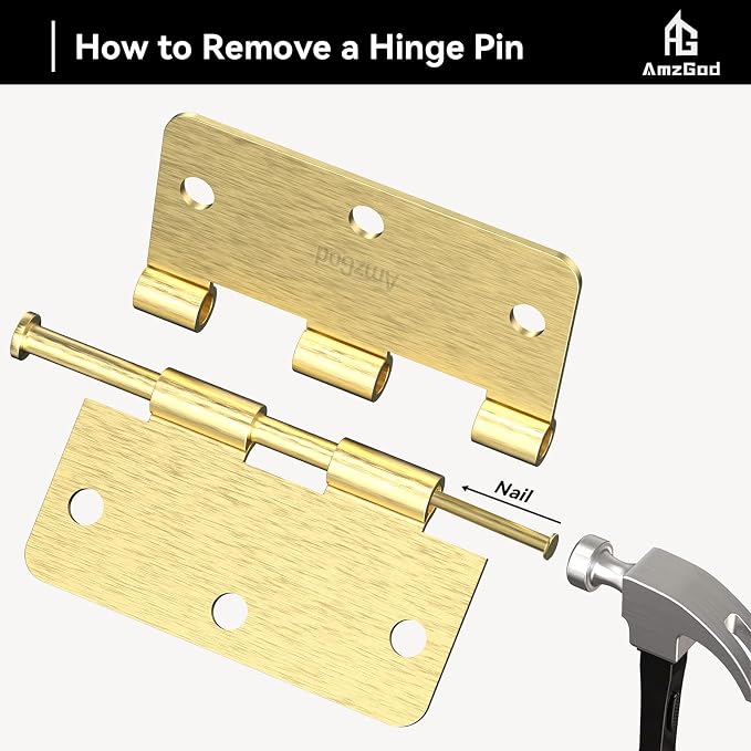 Door Hinges Satin Brass - Image 7