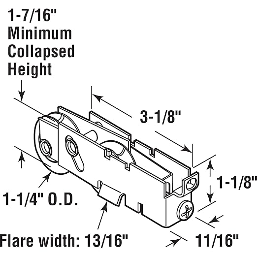 Prime-Line D 2049 Nylon Ball Bearing Sliding Door Tandem Roller Assembly | - Image 2