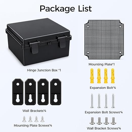LeMotech Junction Box IP67 Waterproof Electrical Box Outdoor ABS Plastic Hinged - Image 8