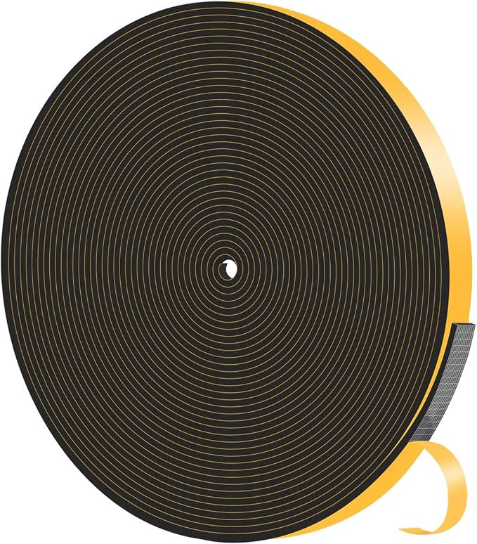 Weather Stripping Door Seal, High Density CR, 1/2 in x 1/16 in x 33Ft | Air by MIKONIYA