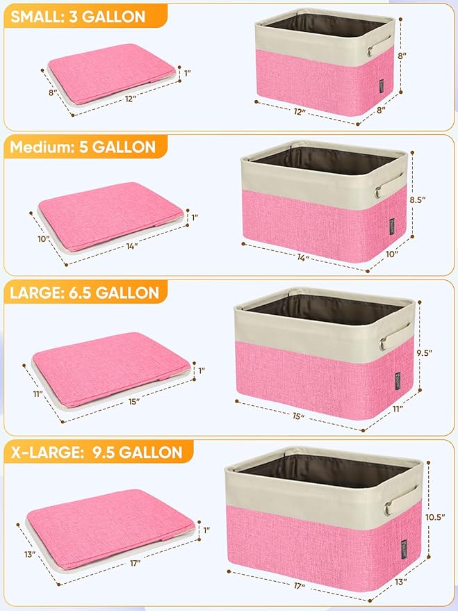 BALEINE 3 Pack Fabric Closet Storage Bins - Image 2