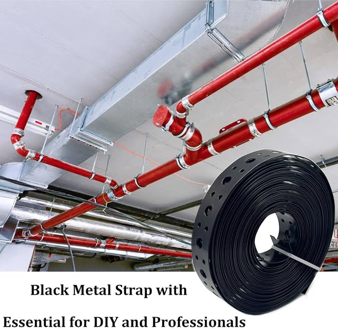 Black Metal Pipe Strap 1-Inch - Image 2