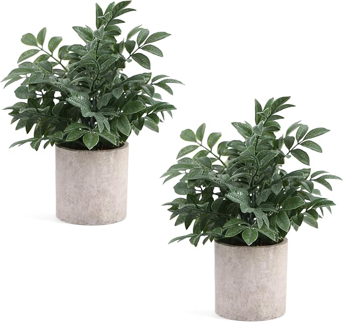 Coferset 2 Pack Small Fake Plants Herb Potted by Coferset