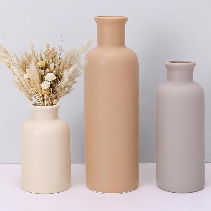 Ceramic Vase Set of 3, Rustic Vase - Image 3