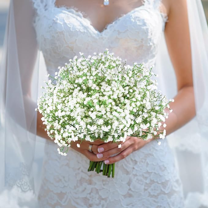 21'' Babys Breath Artificial Flowers 6Pcs White Gypsophila Faux Flowers | - Image 7