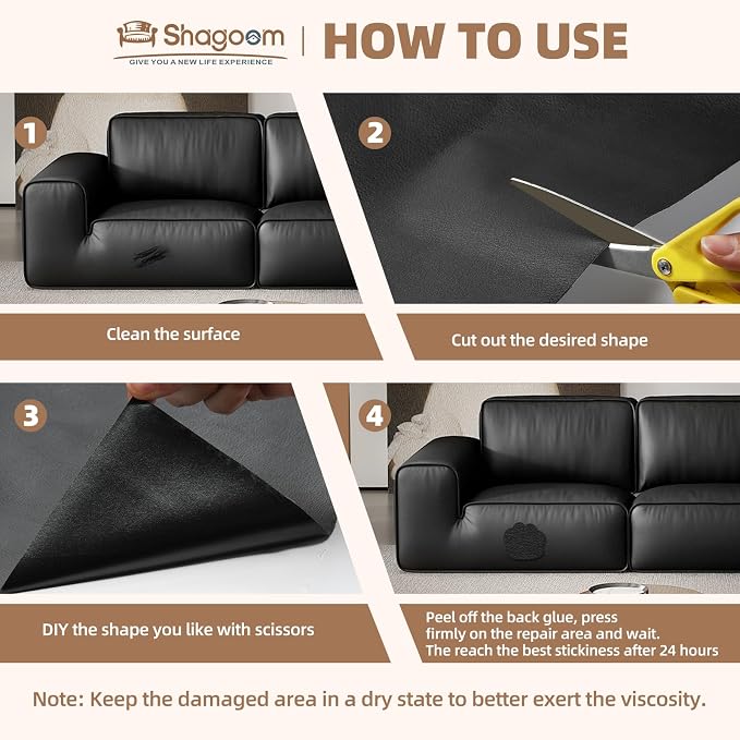 Leather Repair Kits, Large Vinyl Repair Patch - Image 5