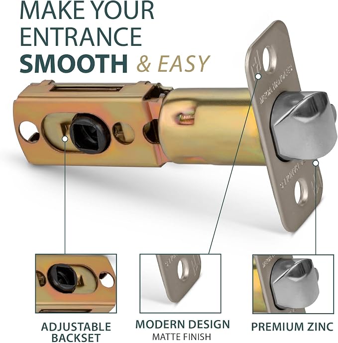 Entry Round Latch Satin Nickel - Image 2