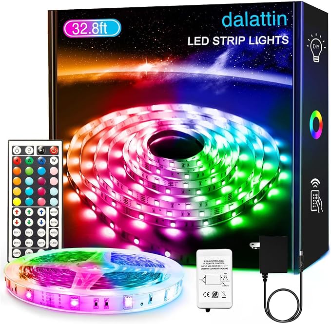 dalattin 32.8ft Led Strip Lights, RGB Led Lights by dalattin